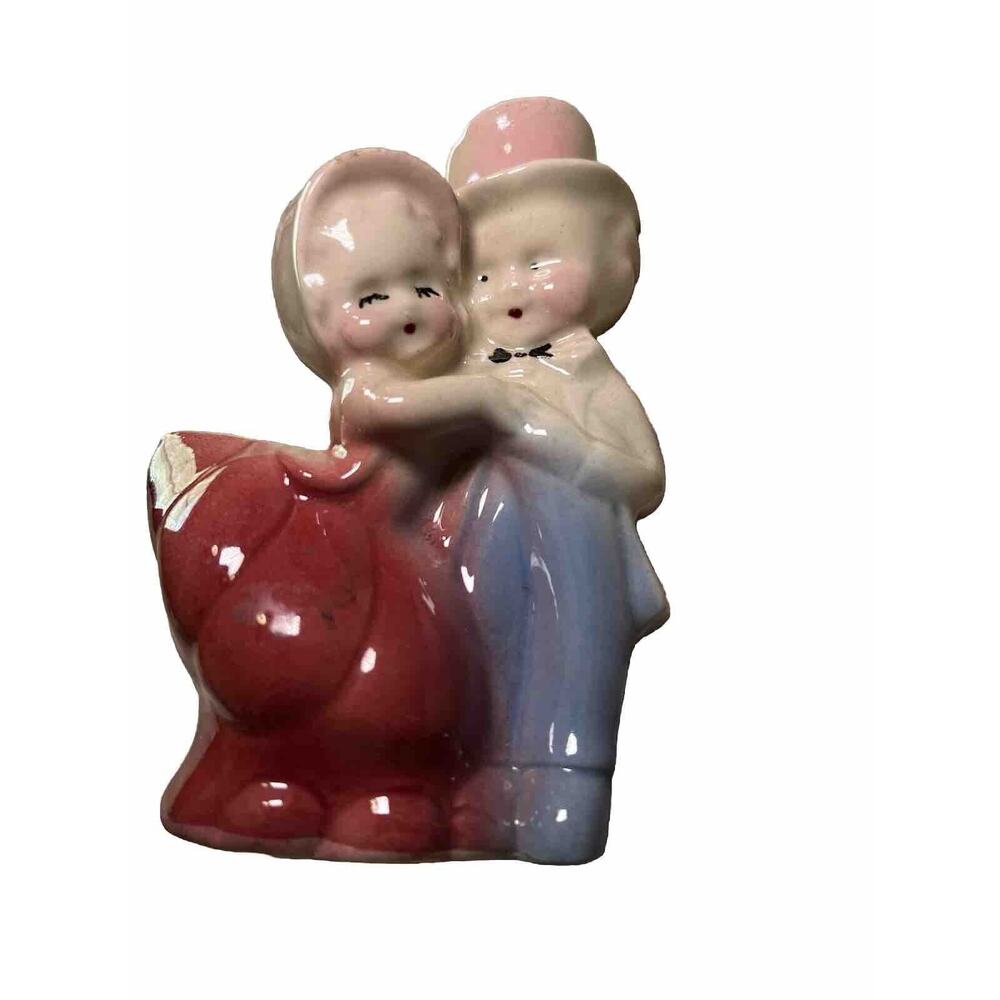 Vintage 1950s Dancing Courting Boy Girl Couple Planter Ceramic Japan